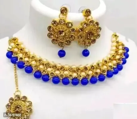 Designer Blue Alloy Jewellery Set For Women-thumb0