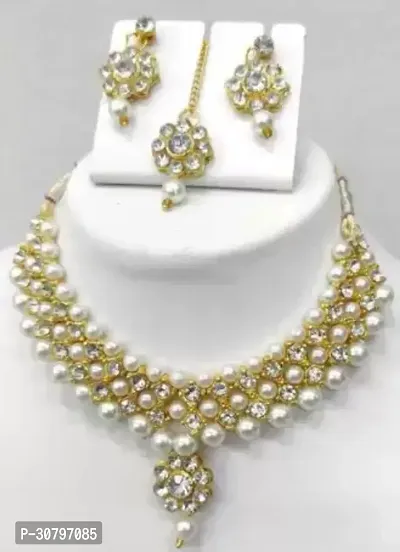 Designer Golden Alloy Jewellery Set For Women-thumb0