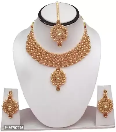 Designer Golden Alloy Jewellery Set For Women-thumb0