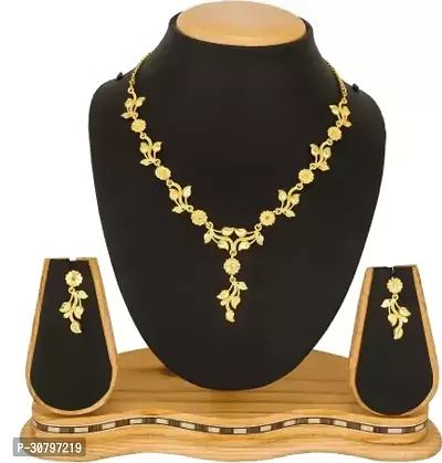 Designer Golden Alloy Jewellery Set For Women-thumb0