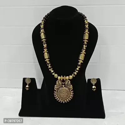 Designer Golden Alloy Jewellery Set For Women-thumb0