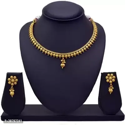 Designer Golden Alloy Jewellery Set For Women-thumb0