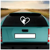 Dikoria Dog in Heart Car Sticker, car Stickers for Car Exterior, Glass, Wall, Window | White Color Standard Size (12x12 Inch) | Design-Dog in Heart Car Sticker White- D778-thumb1