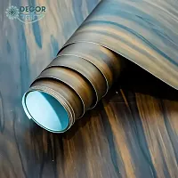 D?COR GALI Self Adhesive Dark Brown WoodenTexture Waterproof Vinyl Wallpaper Stickers for Wooden Door, Wardrobe, Wall, PVC Wall Papers Design-2X8 Feet-thumb1