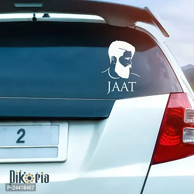 Dikoria Jaat Car Sticker, car Stickers for Car Exterior, Glass, Wall, Window | White Color Standard Size (12x12 Inch) | Design-Jaat Car Sticker White- D323