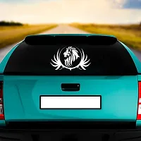 Dikoria Lion Car Sticker, car Stickers for Car Exterior, Glass, Wall, Window | White Color Standard Size (12x12 Inch) | Design-Lion Car Sticker White- D239-thumb1