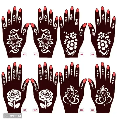 Beautiful Mehndi Stencils Stickers Pack Of 4 Pairs-thumb0