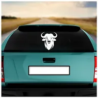 Dikoria Buffalo Car Sticker, car Stickers for Car Exterior, Glass, Wall, Window | White Color Standard Size (12x12 Inch) | Design-Buffalo Car Sticker White- D720-thumb1