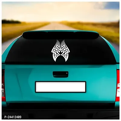 Dikoria Tattoo Design Car Sticker, car Stickers for Car Exterior, Glass, Wall, Window | White Color Standard Size (12x12 Inch) | Design-Tattoo Design Car Sticker White- D192-thumb2