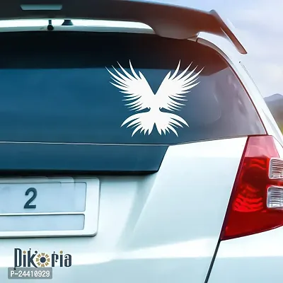 Dikoria Eagle Feather Car Sticker, car Stickers for Car Exterior, Glass, Wall, Window | White Color Standard Size (12x12 Inch) | Design-Eagle Feather Car Sticker White- D180-thumb0