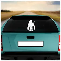 Dikoria Shree Ram Car Sticker, car Stickers for Car Exterior, Glass, Wall, Window | White Color Standard Size (12x12 Inch) | Design-Shree Ram Car Sticker White- D507-thumb1