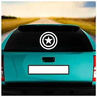 Dikoria Star Car Sticker, car Stickers for Car Exterior, Glass, Wall, Window | White Color Standard Size (12x12 Inch) | Design-Star Car Sticker White- D61-thumb1