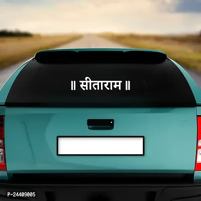 Dikoria Sitaram Car Sticker, car Stickers for Car Exterior, Glass, Wall, Window | White Color Standard Size (12x12 Inch) | Design-Sitaram Car Sticker White- D958-thumb2