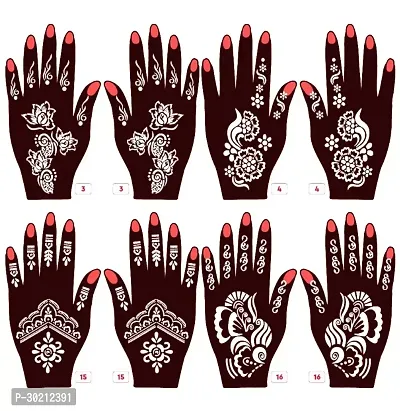 Beautiful Mehndi Stencils Stickers Pack Of 4 Pairs-thumb0