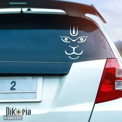 Dikoria Hanuman Ji Car Sticker, car Stickers for Car Exterior, Glass, Wall, Window | White Color Standard Size (12x12 Inch) | Design-Hanuman Ji Car Sticker White- D797