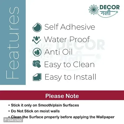 D?COR GALI Self Adhesive JuteTexture Waterproof Vinyl Wallpaper Stickers for Wooden Door, Wardrobe, Wall, PVC Wall Papers Design-2X8 Feet-thumb5