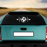 Dikoria Music with Football Car Sticker, car Stickers for Car Exterior, Glass, Wall, Window | White Color Standard Size (12x12 Inch) | Design-Music with Football Car Sticker White- D463-thumb1