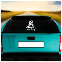 Dikoria Adiyogi Car Sticker, car Stickers for Car Exterior, Glass, Wall, Window | White Color Standard Size (12x12 Inch) | Design-Adiyogi Car Sticker White- D45-thumb1