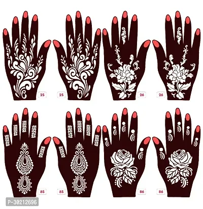 Beautiful Mehndi Stencils Stickers Pack Of 4 Pairs-thumb0