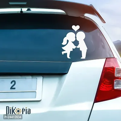 Dikoria Love Car Sticker, car Stickers for Car Exterior, Glass, Wall, Window | White Color Standard Size (12x12 Inch) | Design-Love Car Sticker White- D781