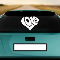 Dikoria Love Car Sticker, car Stickers for Car Exterior, Glass, Wall, Window | White Color Standard Size (12x12 Inch) | Design-Love Car Sticker White- D694-thumb1