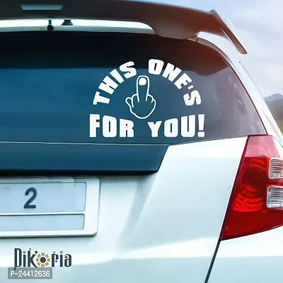 Dikoria Finger Car Sticker, car Stickers for Car Exterior, Glass, Wall, Window | White Color Standard Size (12x12 Inch) | Design-Finger Car Sticker White- D430