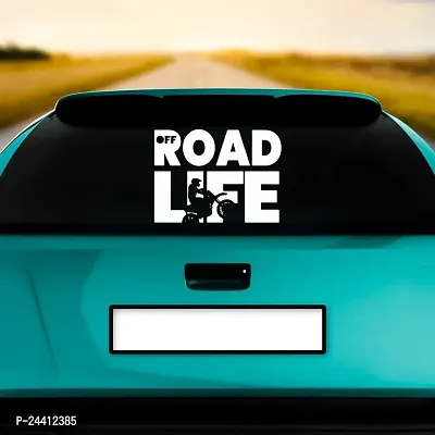 Dikoria Road Life Car Sticker, car Stickers for Car Exterior, Glass, Wall, Window | White Color Standard Size (12x12 Inch) | Design-Road Life Car Sticker White- D145-thumb2