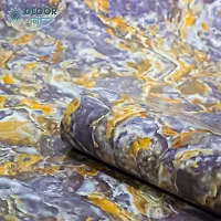 D?COR GALI Self Adhesive Purple and Golden MarbleTexture Waterproof Vinyl Wallpaper Stickers for Wooden Door, Wardrobe, Wall, PVC Wall Papers Design-2X12 Feet-thumb2