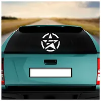 Dikoria Star Car Sticker, car Stickers for Car Exterior, Glass, Wall, Window | White Color Standard Size (12x12 Inch) | Design-Star Car Sticker White- D837-thumb1