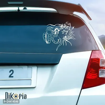 Dikoria Shiva Car Sticker, car Stickers for Car Exterior, Glass, Wall, Window | White Color Standard Size (12x12 Inch) | Design-Shiva Car Sticker White- D538