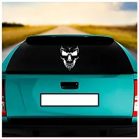 Dikoria Skull Car Sticker, car Stickers for Car Exterior, Glass, Wall, Window | White Color Standard Size (12x12 Inch) | Design-Skull Car Sticker White- D34-thumb1