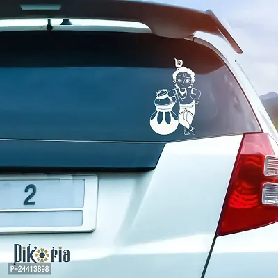 Dikoria Krishna Radhe Car Sticker, car Stickers for Car Exterior, Glass, Wall, Window | White Color Standard Size (12x12 Inch) | Design-Krishna Radhe Car Sticker White- D620