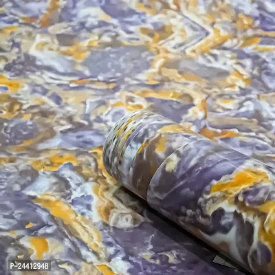 D?COR GALI Self Adhesive Purple and Golden MarbleTexture Waterproof Vinyl Wallpaper Stickers for Wooden Door, Wardrobe, Wall, PVC Wall Papers Design-2X12 Feet