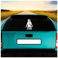 Dikoria Pubg Car Sticker, car Stickers for Car Exterior, Glass, Wall, Window | White Color Standard Size (12x12 Inch) | Design-Pubg Car Sticker White- D279-thumb1