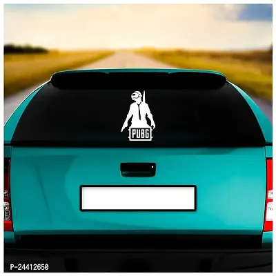 Dikoria Pubg Car Sticker, car Stickers for Car Exterior, Glass, Wall, Window | White Color Standard Size (12x12 Inch) | Design-Pubg Car Sticker White- D279-thumb2