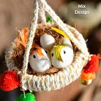 ZOOMKHA Artificial Jute Hanging Birds NEST JHUMAR CHIDIYAN KA GHOSLA-thumb2