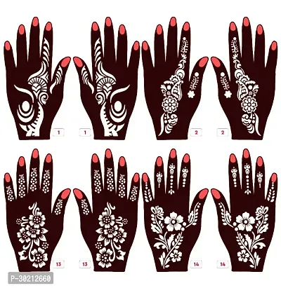 Beautiful Mehndi Stencils Stickers Pack Of 4 Pairs