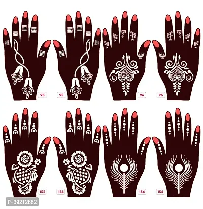 Beautiful Mehndi Stencils Stickers Pack Of 4 Pairs