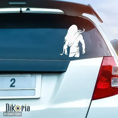 Dikoria Shree Ram Car Sticker, car Stickers for Car Exterior, Glass, Wall, Window | White Color Standard Size (12x12 Inch) | Design-Shree Ram Car Sticker White- D507