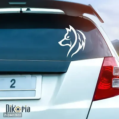 Dikoria Dog Car Sticker, car Stickers for Car Exterior, Glass, Wall, Window | White Color Standard Size (12x12 Inch) | Design-Dog Car Sticker White- D792