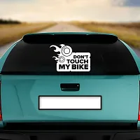 Dikoria Don't Touch My Bike Car Sticker, car Stickers for Car Exterior, Glass, Wall, Window | White Color Standard Size (12x12 Inch) | Design-Don't Touch My Bike Car Sticker White- D799-thumb1