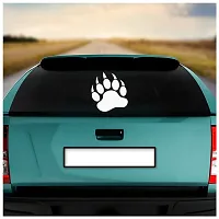 Dikoria Bear Foot Car Sticker, car Stickers for Car Exterior, Glass, Wall, Window | White Color Standard Size (12x12 Inch) | Design-Bear Foot Car Sticker White- D543-thumb1