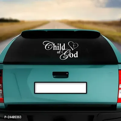 Dikoria Child of God Car Sticker, car Stickers for Car Exterior, Glass, Wall, Window | White Color Standard Size (12x12 Inch) | Design-Child of God Car Sticker White- D995-thumb2