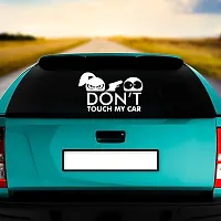 Dikoria Don?t Touch My Car Car Sticker, car Stickers for Car Exterior, Glass, Wall, Window | White Color Standard Size (12x12 Inch) | Design-Don?t Touch My Car Car Sticker White- D141-thumb1