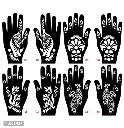 Beautiful Mehndi Stencils Stickers Pack Of 4 Pairs-thumb0