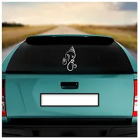 Dikoria Ganesh with Om Car Sticker, car Stickers for Car Exterior, Glass, Wall, Window | White Color Standard Size (12x12 Inch) | Design-Ganesh with Om Car Sticker White- D992-thumb1