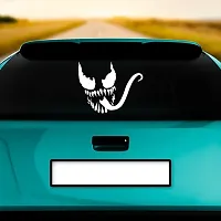 Dikoria Venom Car Sticker, car Stickers for Car Exterior, Glass, Wall, Window | White Color Standard Size (12x12 Inch) | Design-Venom Car Sticker White- D277-thumb1