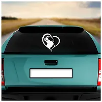 Dikoria Dog Love Car Sticker, car Stickers for Car Exterior, Glass, Wall, Window | White Color Standard Size (12x12 Inch) | Design-Dog Love Car Sticker White- D904-thumb1