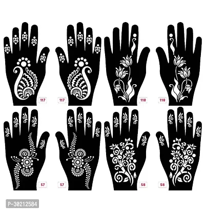 Beautiful Mehndi Stencils Stickers Pack Of 4 Pairs