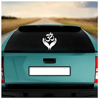 Dikoria Om Car Sticker, car Stickers for Car Exterior, Glass, Wall, Window | White Color Standard Size (12x12 Inch) | Design-Om Car Sticker White- D702-thumb1